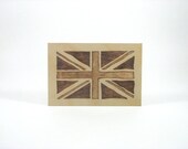 Union Jack Postcard - Wood Pyrography - UK Flag Wood Postcard