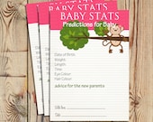 PRINTABLE - Baby Shower Game (Baby Statistics) - Monkey Sugar & Spice INSTANT DOWNLOAD (Style 13001)