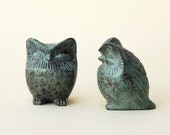 Bronze Owl Verdigris Greek Sculpture - Medium