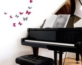 FREE Shipping - Flock of 12 Butterflies Wall Decals - Wall Butterflies for Kids - Vinyl Butterfly Stickers (SKU095