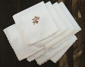 Vintage Handmade Dinner Napkins (Set of 8)