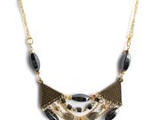 OOAK Hematite Heroine Bib Necklace