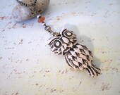 Owl Necklace - Distressed Resin