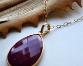 Mothers Day Sale - Ruby Necklace - July Birthstone Jewelry