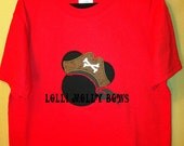 Mickey Mouse Pirate Applique T-Shirt, Sibling Disney T-Shirt, Family Disney T-Shirt, Boys Pirate T-Shirt, Personalized Mickey Mouse T-Shirt