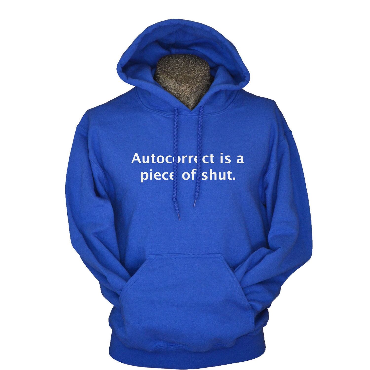Smartphone geek clothing hoodie funny autocorrect cell phone geekery hooded sweatshirt warm fleece sweater royal blue gift for men women