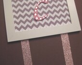 Letter Bow Holder Chevron Print