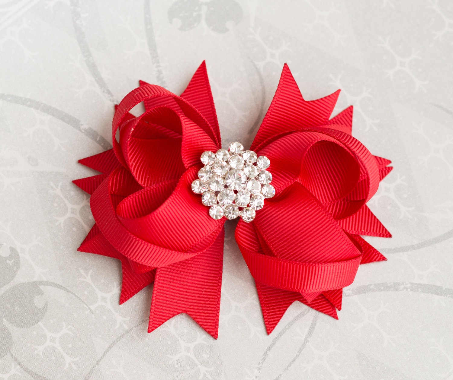 Items similar to Christmas hairbow Red Boutique bow Hair bow on Etsy