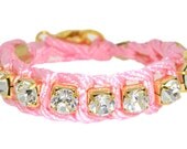 Powder Pink Cord & Crystal Friendship Bracelet