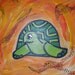 Turtle Art Painting 9x12, kids wall art, original painting, decorative turtle art