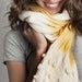 Neon Yellow scarf hand dyed with handcrafted shaped volumes at the edge by Texturable