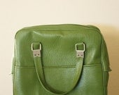 Vintage 1960's Sears Samsonite Retro Overnight Avocado Sage Green Travel Carry on Tote Luggage