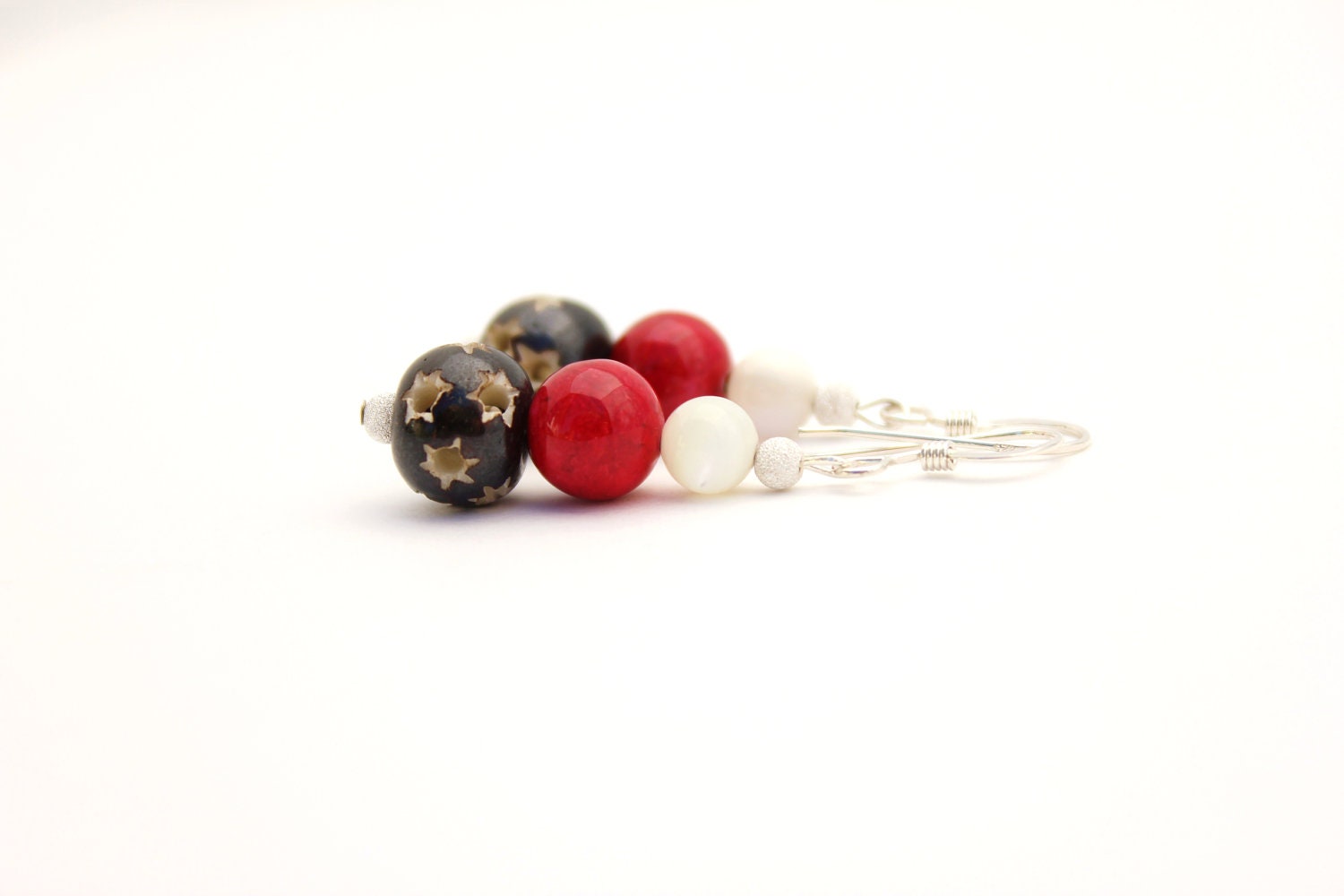 star dangle earrings stardust pink fossil stone silver stardust earrings mother of pearl earrings moroccan earrings indie