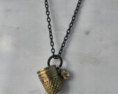Thimble and Acorn Kisses Peter Pan and Wendy in Black and Brass