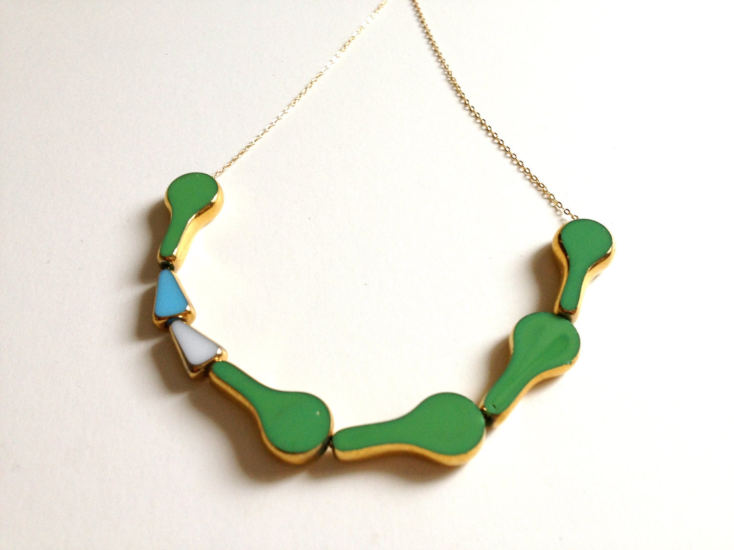 Tennis Greens Necklace // one of a kind statement // jewelry by LilahV
