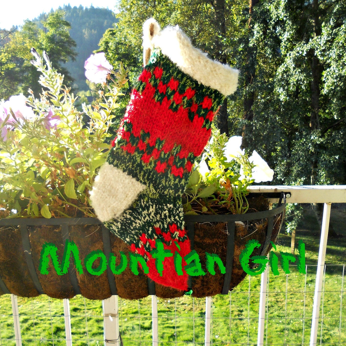 Mountian Girl Rustic Christmas Stocking