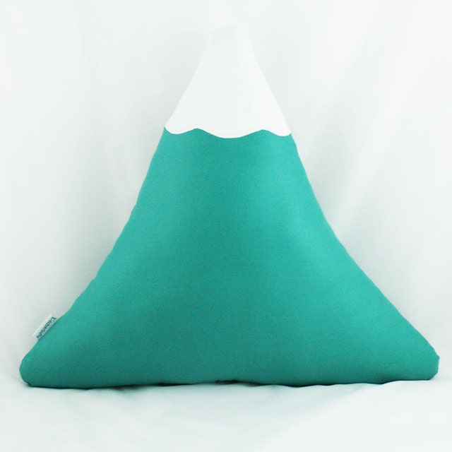 Mountain pillow - Turquoise green - Free tracking shipping - Ready to ship