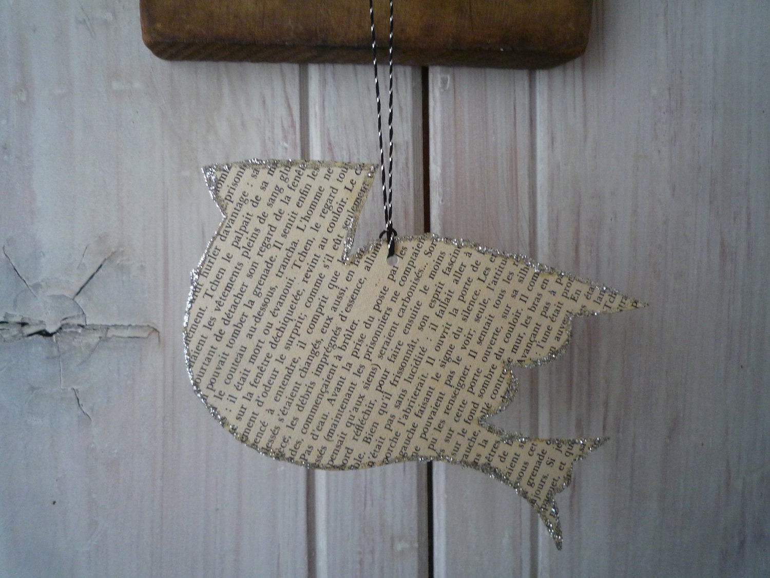 BPaper Bird Ornament with glitter