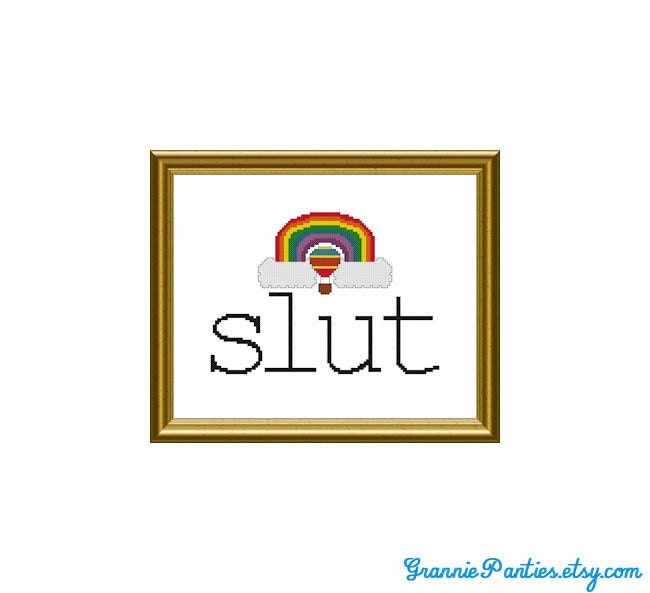 PDF PATTERN ONLY - Slut - counted cross stitch sampler 8x10