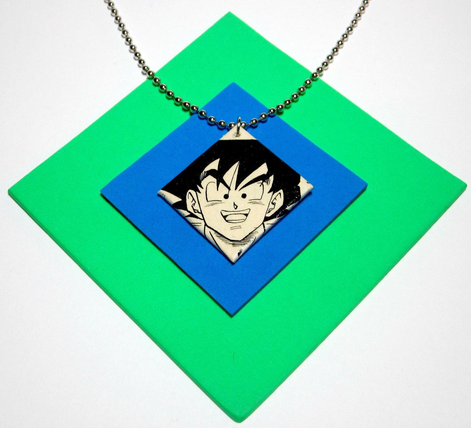 Dragonball Goku Pendant. Comic Capture Necklace. Anime Manga. Upcycled Comic Book Necklace. Ball Chain Necklace. Choose Your Length.
