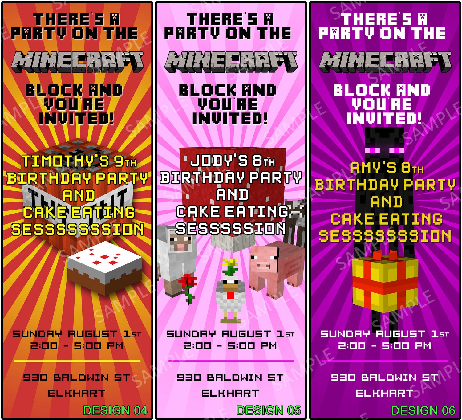 minecraft-personalized-birthday-party-invitation-ticket-pictures