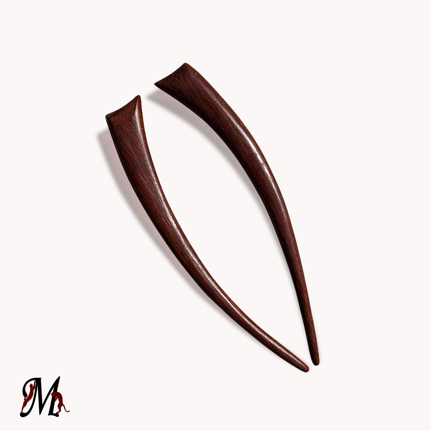 Wooden Hair Sticks Hair Fork Hairpin Hair Accessory Teak Wood Hand Carved MariyaArts