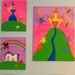 Unicorn Princess Castle wall art, girls room decor, "The Princess and her Castle " 1- 24x18 original canvas, 2- 11x14 original canvas art