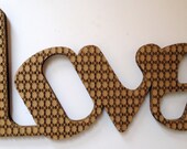 Wall Word Art // Upcycled Cardboard Wall Word 'Love'  // Valentine Gift