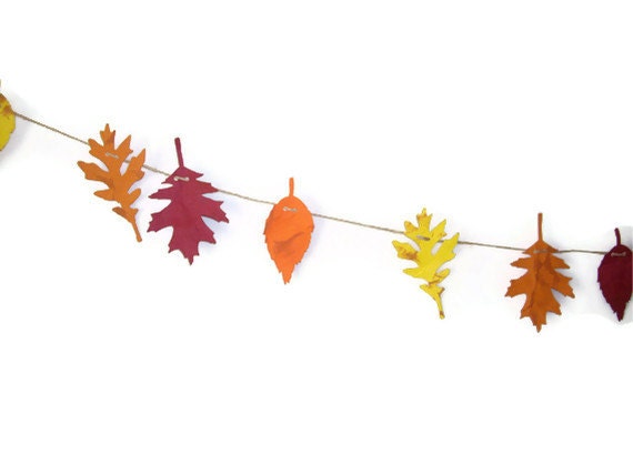 fall garland, 6 ft fall paper leaf garland, fall decoration, fall wedding garland, wedding decoration