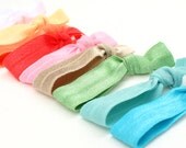 Preppy Pieces Hair Ties - 10 Yoga Bracelet Grab Bag - Elastic Hair Accessories - No Crease Hair Ties - Emi Jay Like Ribbon FOE Hair Ties