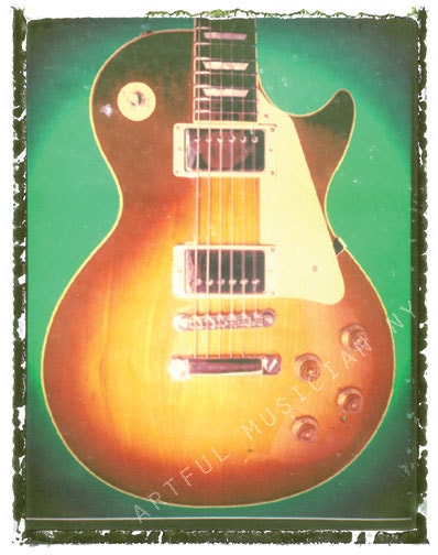 gibson les paul guitar art print  5 x 7  photographic prints