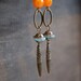 Teal Beaded Earrings Bead Dangly Earrings Aztec Jewelry Tribal Jewelry Boho Earrings Funky Jewelry Unique Woodland Geometric Spikes