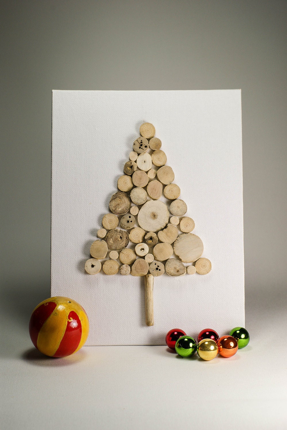 Driftwood Christmas Tree on canvas,Wooden Christmas Tree,Christmas  Decoration,Holiday  Decor