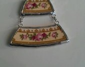 Vintage Pink Double Bar Broken China Necklace