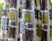 Retro Curtain Panel Geometric Design 1970s Vintage