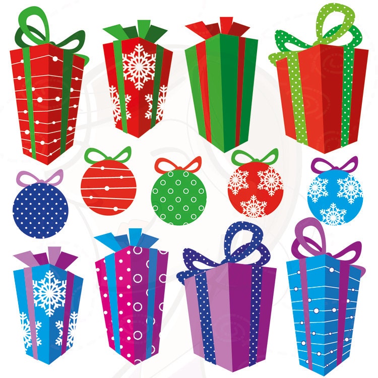 Items similar to Christmas Clipart Gift Boxes Presents