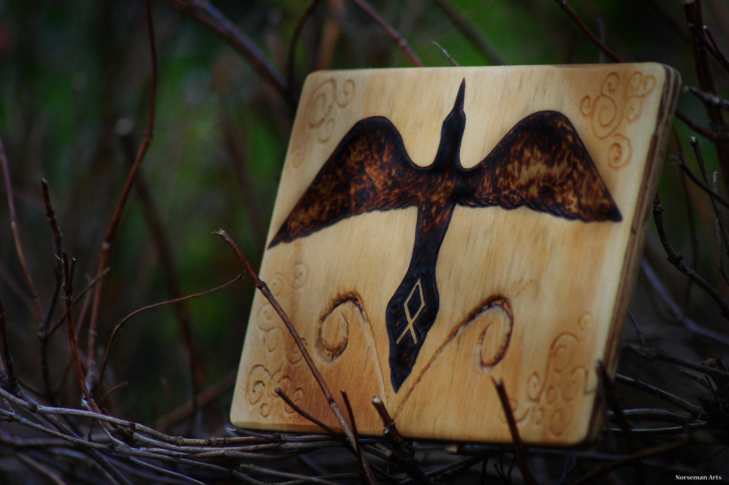 Odin's Raven Wood Burning.