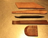 exotic wood ceramic pottery tools-  set of 5