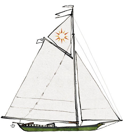 Sloop Clearwater: ship print / nautical illustration