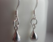 Charming Teardrop Sterling Silver Dangle Earrings - Dainty, Feminine, Flirty, Casual, Drop, Beautiful, For Her