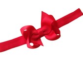 Red boutique bow headband - red baby headband, red newborn headband, Christmas headband - BrownEyedBowtique