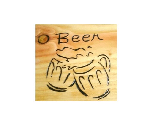 Man Cave Sign or Beer Book  - Notebook Wood Burnt or Wall Hanging - Custom Work