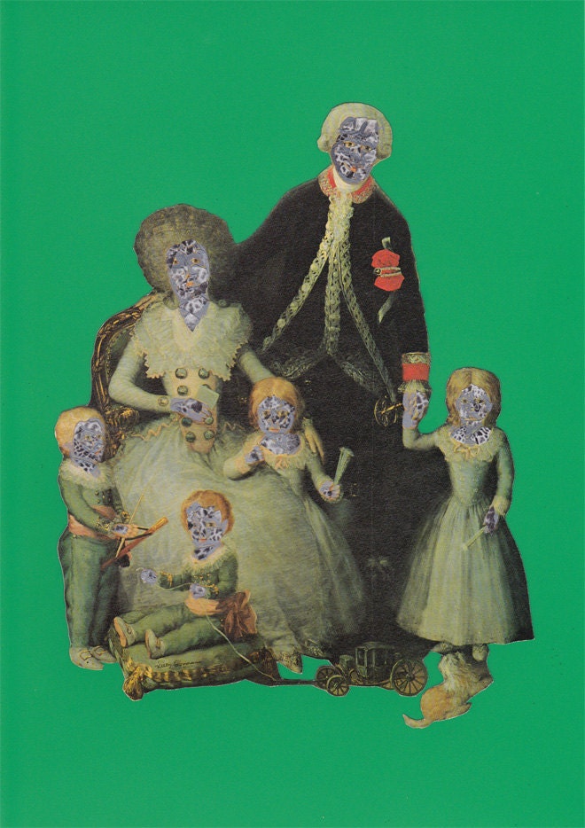 Break Out of Your Shell - Original Mixed Media Collage on Plastic - A Family Portrait