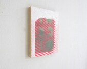 Original neon abstract painting, abstract art, striped art, neon geometric art, wall art on wood panel