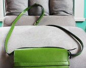 Small Size Green Leather Messenger Bag/ Crossbody Bag/ Satchel Special Offer