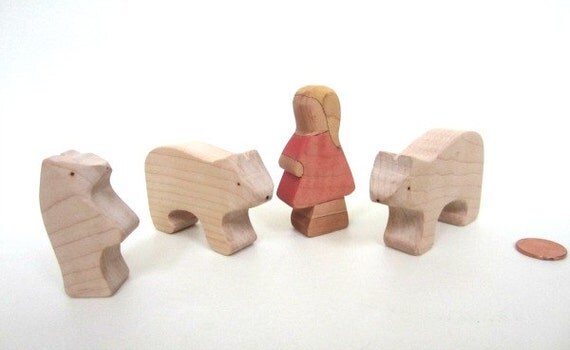 Goldilocks and the Three Bears, Wooden Toy Animals