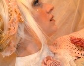 Victorian lace ROMANTIC ROSE bib STATEMENT necklace collar