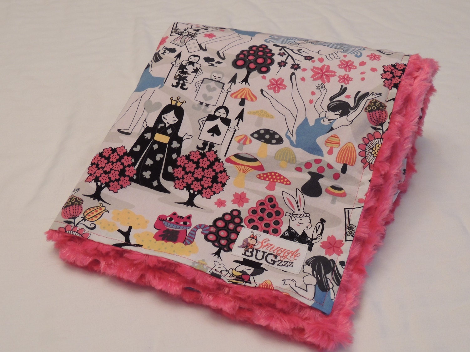 Asian Inspired Alice in Wonderland Custom Minky BIG KID Blanket Designed By YOU