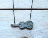 Vintage Guitar Pendant Necklace