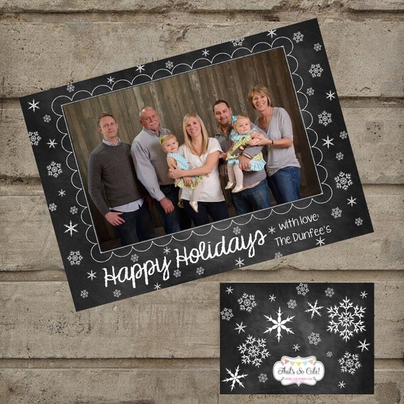 Chalkboard Style 2 Christmas Card- Digital File Il_570xn